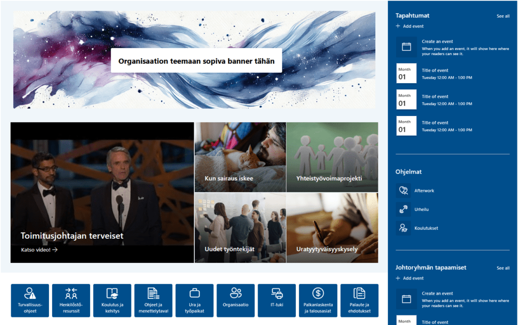 Sharepoint-Intra esimerkkikuva