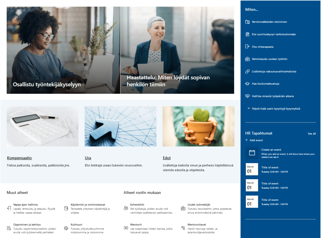 Sharepoint-Intra esimerkkikuva